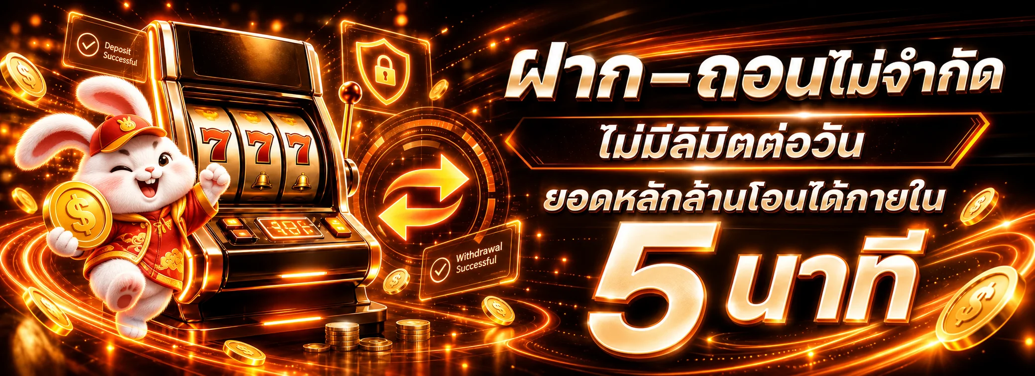 ภาพระบบฝากถอน Magaone พร้อมมาสคอต PG Soft